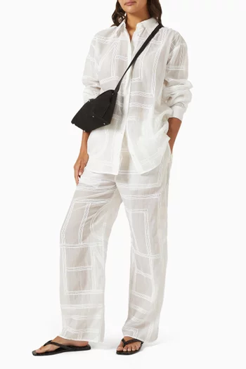 Classic Crochet Shirt in Organic Cotton Voile