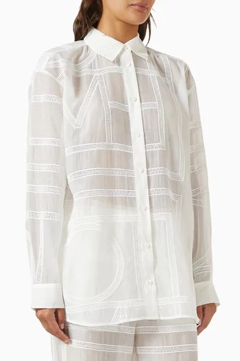 Classic Crochet Shirt in Organic Cotton Voile