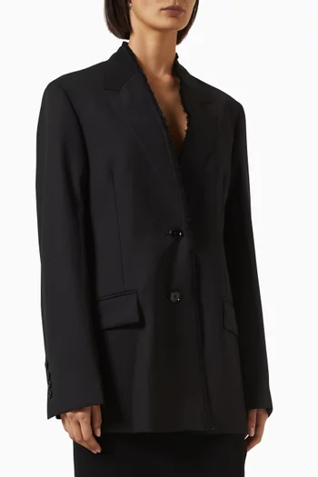 Raw-lapel Jacket in Wool