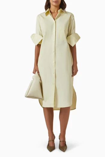 Kimono-sleeve Shirtdress in Poplin