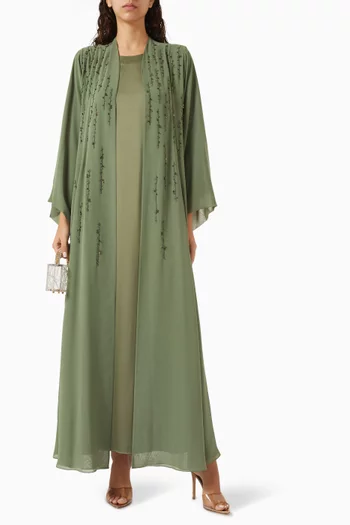 Embellished Abaya Set in Double Chiffon