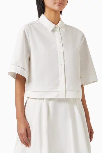 Ladder Lace Shirt in Cotton Poplin
