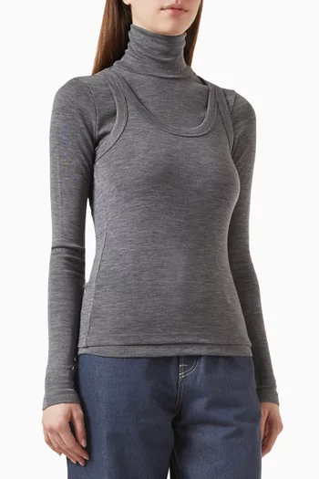 Double-layer Sweater in Merino-jersey