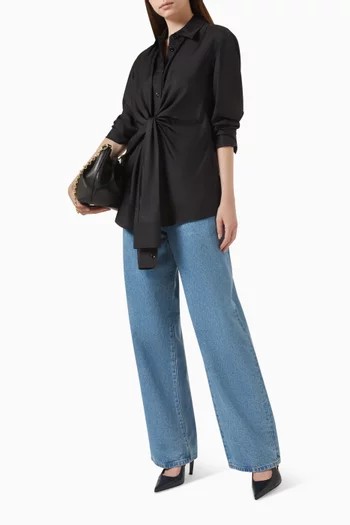 قميص بعقدة حرير