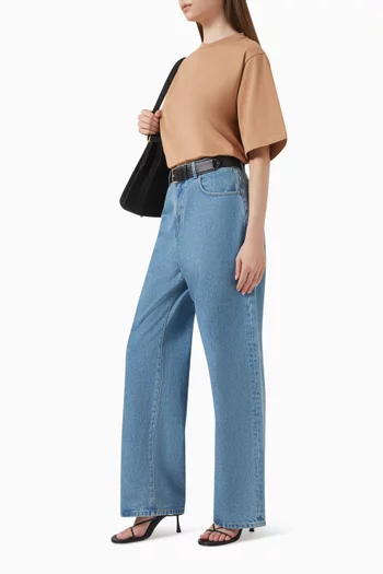 بنطال جينز بقصة فضفاضة دينم