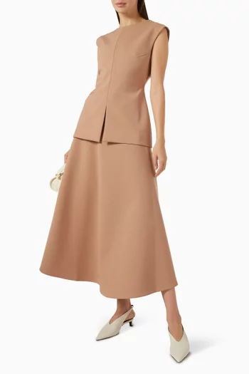Voluminous A-line Midi Skirt