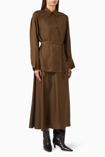 Gilet Belted Dress in Silk