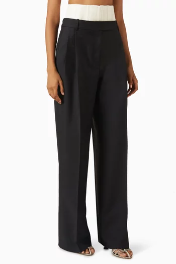 بنطال بتصميم مشد على الخصر