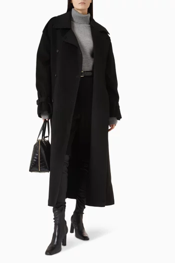 Double Winter Trench Coat in Wool