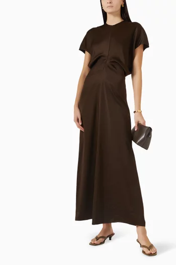 فستان بخصر بدرابيه ستان