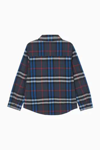 قميص بنقشة مربعات قطن