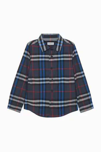 قميص بنقشة مربعات قطن