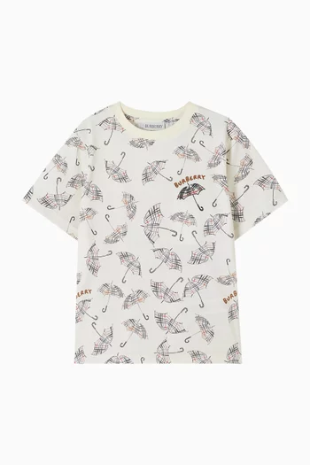 Check Umbrella T-shirt in Cotton