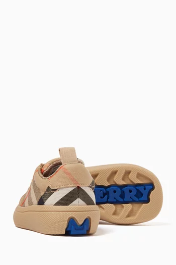 Check Sneakers in Canvas