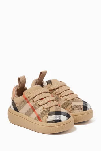 Check Sneakers in Canvas