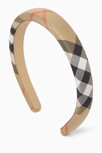 Check Print Headband in Cotton