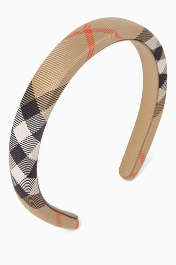 Check Print Headband in Cotton