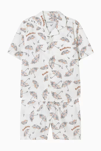 Check Umbrella Shorts in Cotton