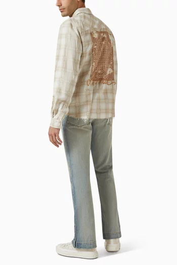 Bleach Bandana Patch Flannel Shirt in Cotton