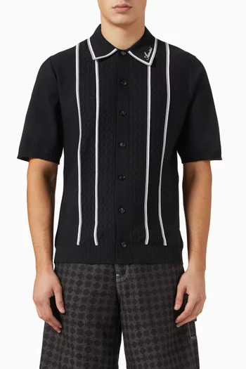Script Stripe Shirt in Knit