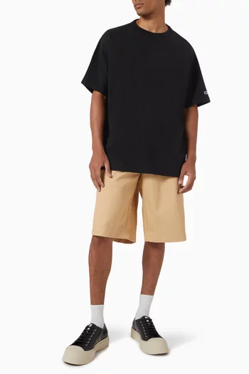 Bermuda Shorts in Woven Cotton-blend