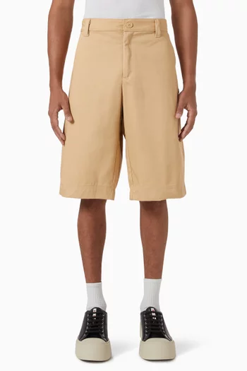 Bermuda Shorts in Woven Cotton-blend