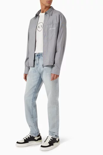 Zip Patch-pocket Shirt