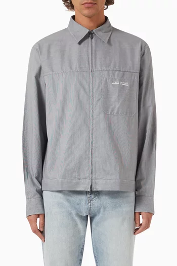 Zip Patch-pocket Shirt