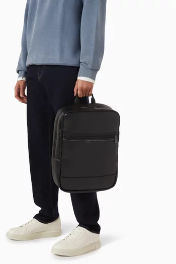 Logo-plaque Backpack in Leather