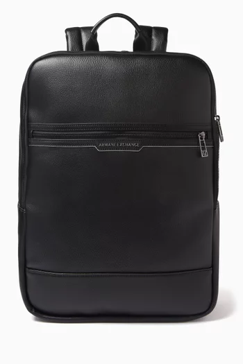 Logo-plaque Backpack in Leather