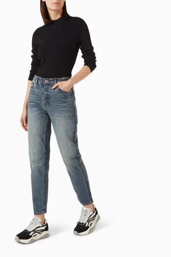 بنطال جينز بقصة سكيني بخمسة جيوب دينم