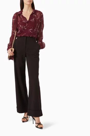 Wide-leg Folded Pants