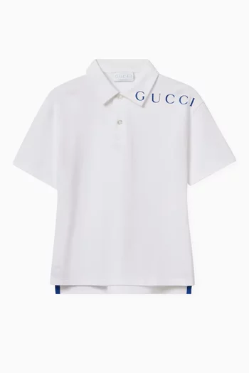 Logo-print Polo Shirt in Cotton-piqué