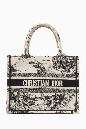 Zodiac Embroidery Hercules Small Book Tote Bag in Canvas