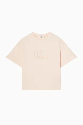 Logo-embroidered T-shirt in Cotton