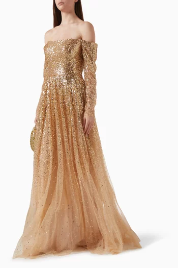 Sequin-embellished Gown