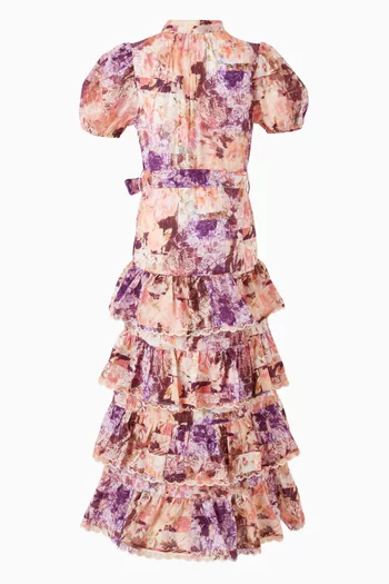 فستان انستازيا طويل بنقشة زهور