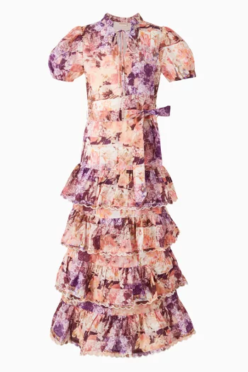 فستان انستازيا طويل بنقشة زهور