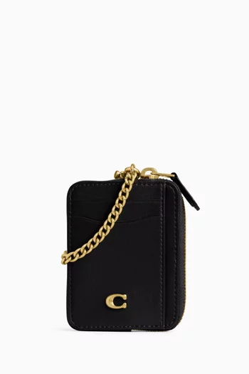Essential Chain Card Case in Leather