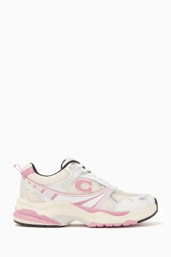 C Logo Sneakers in Mesh & Leather