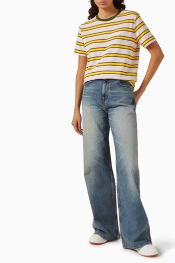 تي شيرت بخطوط ساحلية قطن