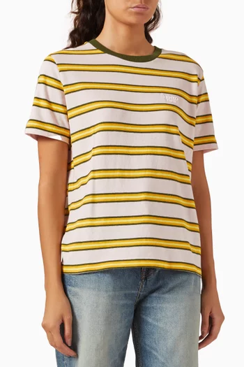 تي شيرت بخطوط ساحلية قطن