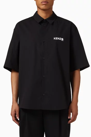 قميص بشعار زهرة بوكي 2.0 قطن بوبلين