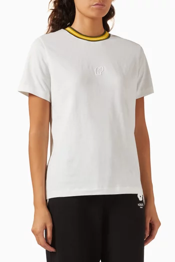 تي شيرت بشعار الماركة وفيل قطن