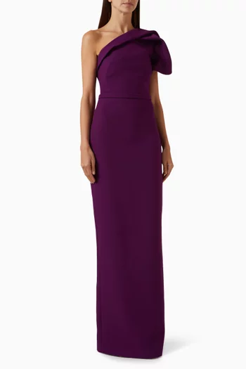 Millie One-shoulder Dress in Crepe