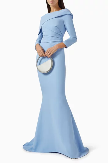 Vera Gathered Dress in Crepe