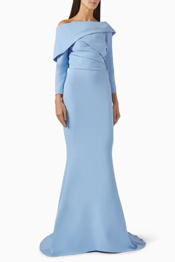 Vera Gathered Dress in Crepe