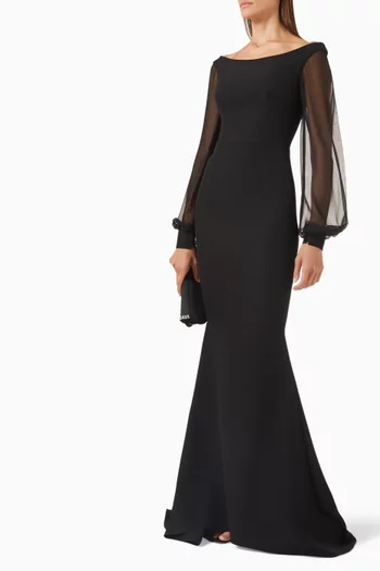 فستان برينا غاييتا بأكتاف مكشوفة كريب