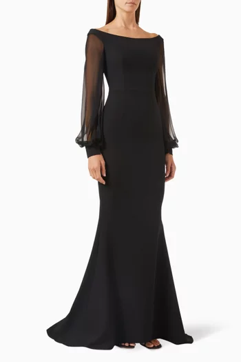 فستان برينا غاييتا بأكتاف مكشوفة كريب