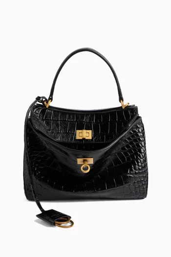 Small Rodeo Handbag in Croc-embossed Leather